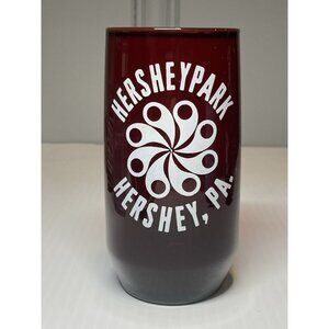1970s Hershey Park Ruby Glass Pinwheel Logo Hershey PA Amusement Tumbler Vtg